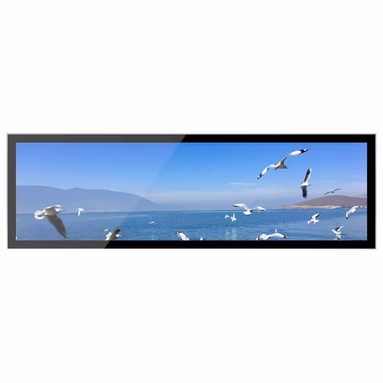 Ultra Wide Stretched Bar LCD Display Monitors Commercial Indoor Shelf Advertising Screen Shenzhen